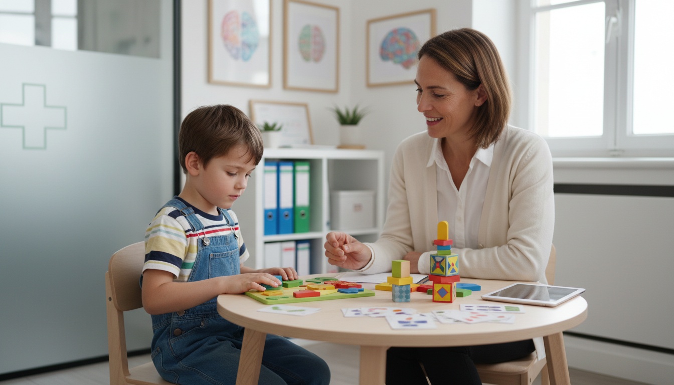 Un enfant passant un test de QI