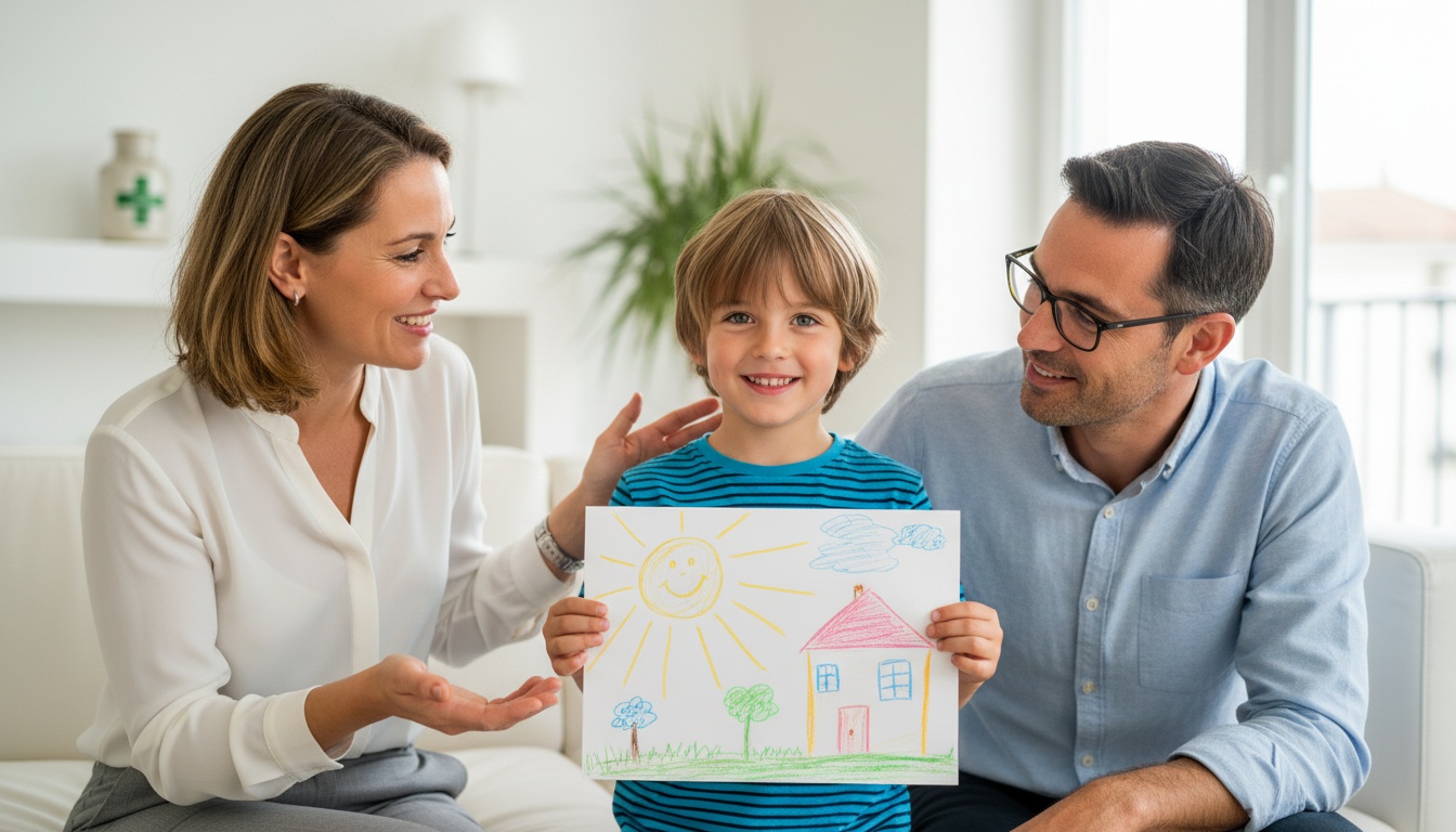 Un enfant fier de sa réussite