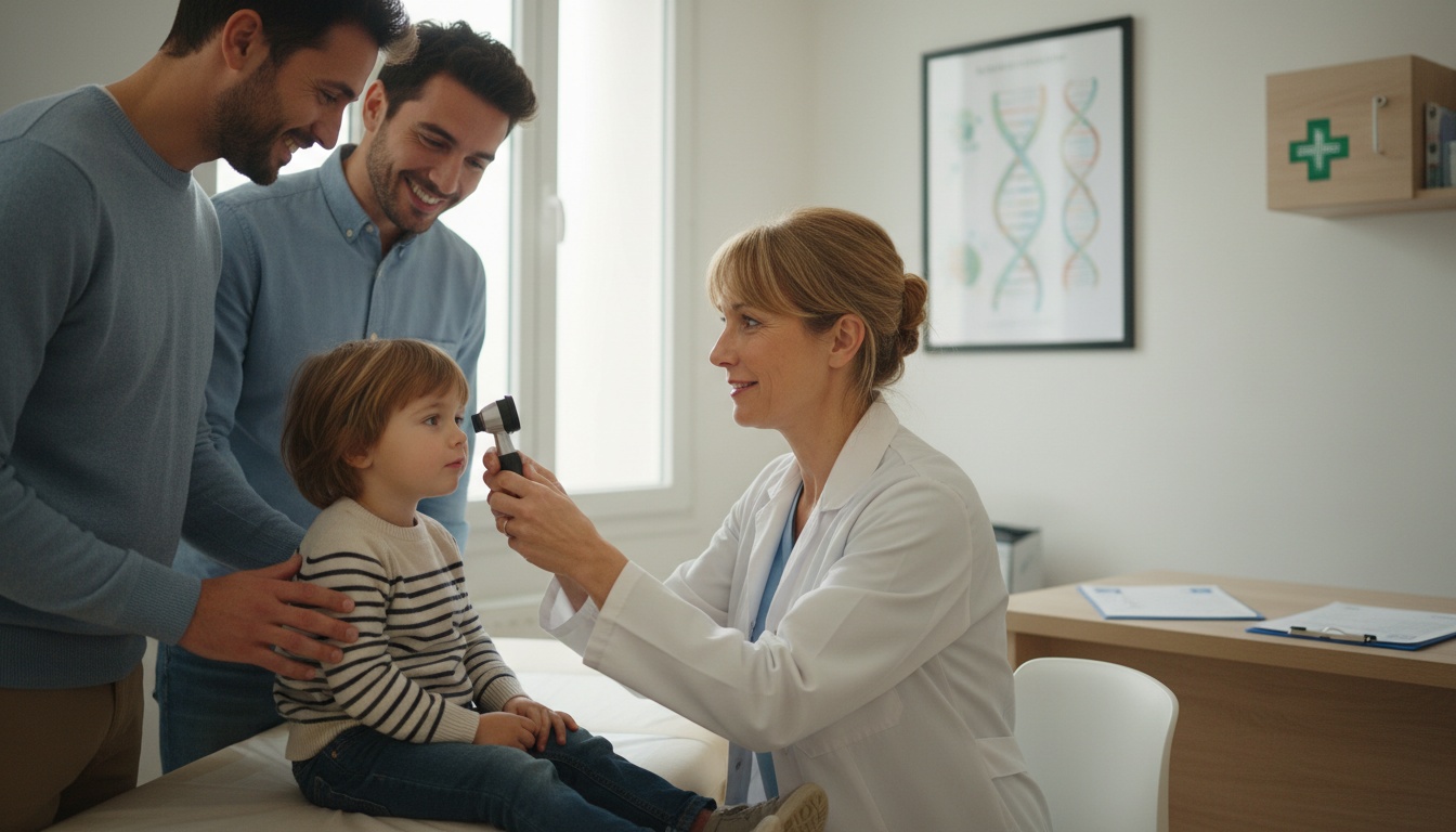 Un pédiatre examinant un enfant