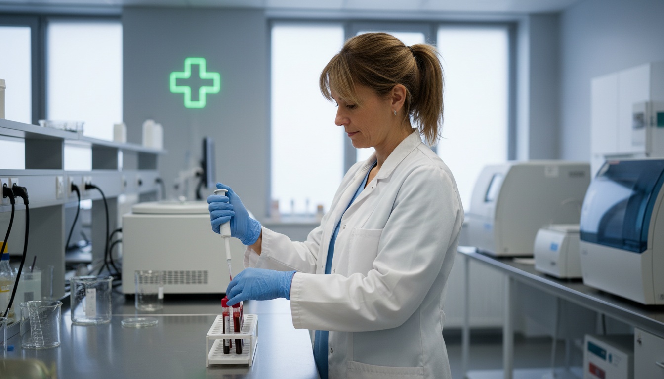 Tubes d'analyse sanguine dans un laboratoire moderne