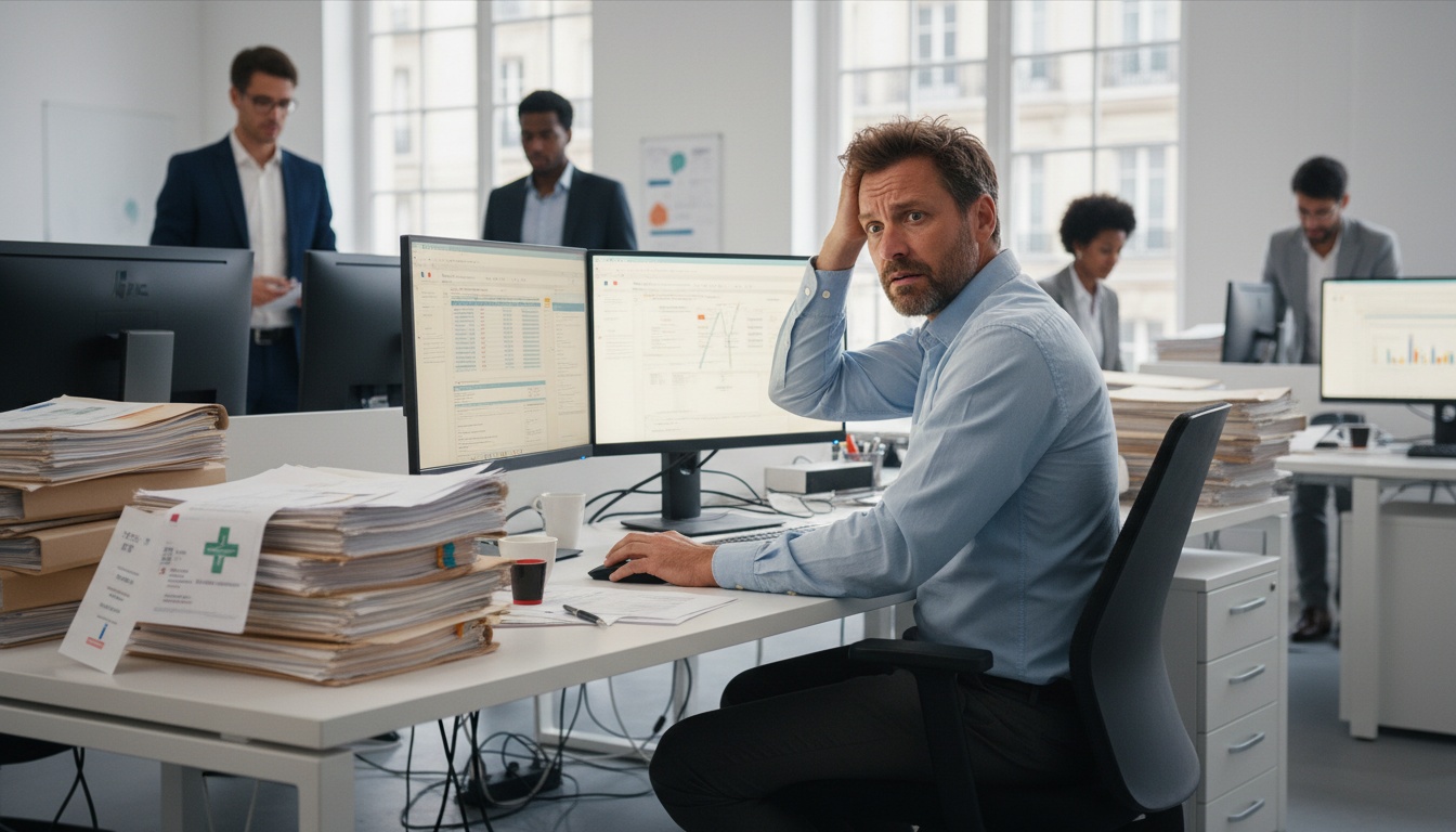 Un employé stressé au travail